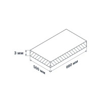 Листовая панель ПВХ 980x500x3 мм Ламанш 0.49 м²