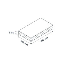 Листовая панель ПВХ 980x498x3 мм Сильвер 0.49 м²