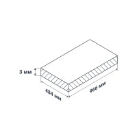 Листовая панель ПВХ 966x484x3 мм Плитка белая 0.47 м²