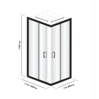 Душевой уголок Март Квадро Black прямоугольный 80x120 см черный профиль прозрачное стекло раздвижной