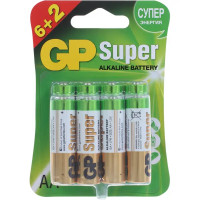 Батарейка GP Super AA (LR6) алкалиновая 8 шт.