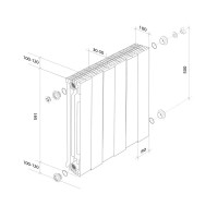 Радиатор Royal Thermo Pianoforte 500/100 биметалл 6 секций боковое подключение цвет черный