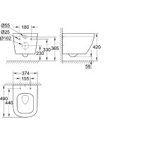 Унитаз подвесной Grohe Euro Ceramic 39206000 Triple Vortex безободковый