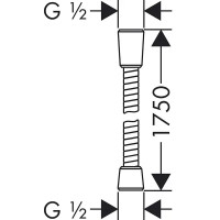 Шланг для душа Hansgrohe Comfortflex 1.75 м ПВХ цвет хром