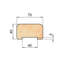 Поручень прямой сращенный хвоя сорт Экстра 40x70x3000 мм