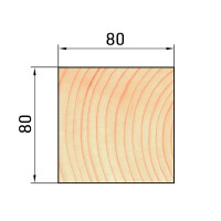 Брусок сращенный 80x80x3000 мм хвоя сорт Экстра