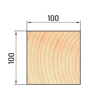 Брус не строганый 100x100x3000 мм хвоя сорт Норма