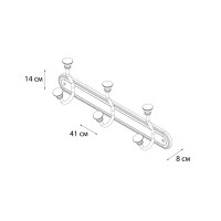 Планка 3 крючка Fixsen Adele FX-55005-3 цвет хром