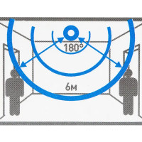 Датчик движения накладной, радиус действия 6 метров, 180 градусов, 1100 Вт, цвет чёрный, IP44