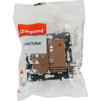 Выключатель двухклавишный с подсветкой/индикацией - Legrand Structura - 10А 250В безвинтовые зажимы - шампань