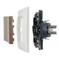 Переключатель двухклавишный - Legrand Structura - 10A 250В безвинтовые зажимы - шампань