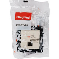 Телефонная розетка встраиваемая Legrand Structura RJ11, цвет слоновая кость