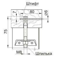 Стяжка столешницы Jet 468 118х70х18 мм, сталь