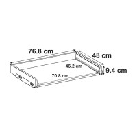 Ящик Delinia ID 76.8x9.4x48 см металл цвет серый