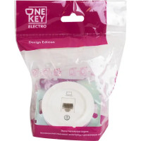 Розетка компьютерная встраиваемая Onekey Florence RJ45 UTP cat 5 цвет белый