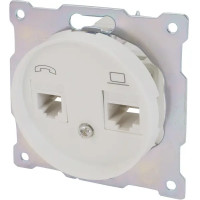 Телефонная/компьютерная розетка встраиваемая Onekey Florence RJ11/RJ45 UTP cat 5e цвет белый