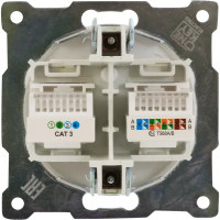 Телефонная/компьютерная розетка встраиваемая Onekey Florence RJ11/RJ45 UTP cat 5e цвет белый