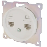 Розетка компьютерная двойная встраиваемая Onekey Florence RJ45 UTP cat 5e цвет белый