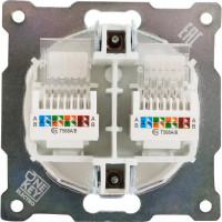 Розетка компьютерная двойная встраиваемая Onekey Florence RJ45 UTP cat 5e цвет белый