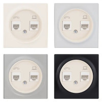 Телефонная/компьютерная розетка встраиваемая Onekey Florence RJ11/RJ45 UTP cat 5e цвет бежевый
