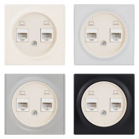 Розетка компьютерная двойная встраиваемая Onekey Florence RJ45 UTP cat 5e цвет бежевый