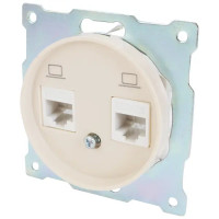 Розетка компьютерная двойная встраиваемая Onekey Florence RJ45 UTP cat 5e цвет бежевый