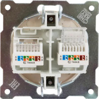 Розетка компьютерная двойная встраиваемая Onekey Florence RJ45 UTP cat 5e цвет бежевый
