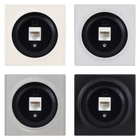 Розетка компьютерная встраиваемая Onekey Florence RJ45 UTP cat 5 цвет чёрный
