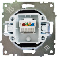 Розетка компьютерная встраиваемая Onekey Florence RJ45 UTP cat 5 цвет чёрный