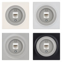 Розетка компьютерная встраиваемая Onekey Florence RJ45 UTP cat 5 цвет серый