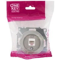 Розетка компьютерная встраиваемая Onekey Florence RJ45 UTP cat 5 цвет серый