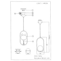 Подвесной светильник Ariza L1167-1 1xG9x5W