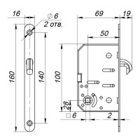 Набор д/раздвиж.дв. Soft LINE SL-011 CP