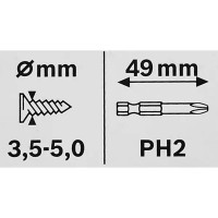 Бита ударная крестовая Bosch Extra Hard 2607001528 PH2x49 мм, 3 шт.