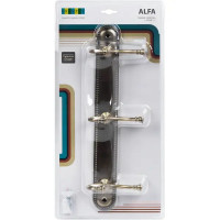 Планка 3 крючка Grampus Alfa цвет античная латунь