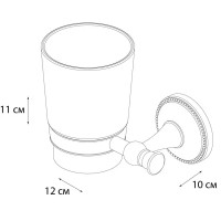 Стакан подвесной для зубных щеток Grampus Alfa керамика цвет античная латунь