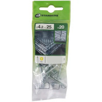 Саморезы с пресс-шайбой STANDERS оцинкованные 4.2x25, с буром 20 шт.