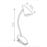 Рабочая лампа настольная на прищепке светодиодная TLD-560, цвет белый