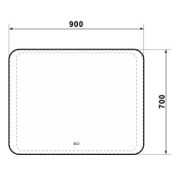 Зеркало для ванной Desire с LED-подсветкой сенсорное с подогревом 90x70 см