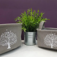 Корзина Сад 23x16x32 см 9.5 л ткань цвет серый