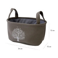 Корзина Сад 15x12x24 см 3.3 л ткань цвет серый
