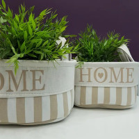 Корзина Home 15x12x24 см 3.3 л ткань цвет бежевый
