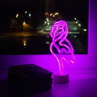 Ночник светодиодный Старт Neon «Фламинго» на батарейках