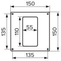 Пластина настенная для плоских воздуховодов Эра 511ПТП 150х150 мм пластик