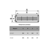 Решетка вентиляционная 450х91 бежевая