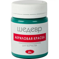 Краска акриловая Шедевр глянцевая цвет изумрудный 60 г