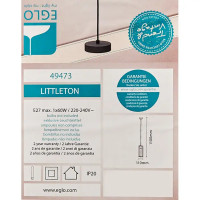 Светильник подвесной деревянный Eglo Littleton 1 лампа 5 м² цвет коричневый