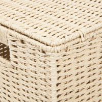Корзина мягкая с ручками 38x28x18 см 19 л бумажный шпагат цвет бежевый