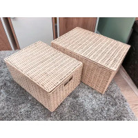 Корзина мягкая с ручками 38x28x18 см 19 л бумажный шпагат цвет бежевый