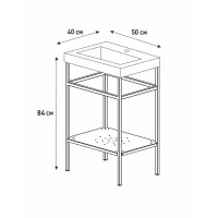 Опора для раковины напольная Март Ferro 50 см цвет чёрный